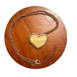 Gold and opal style heart necklace